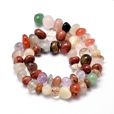 Mixed Natural Gemstone Nuggets Bead Strands G-J337-14-1