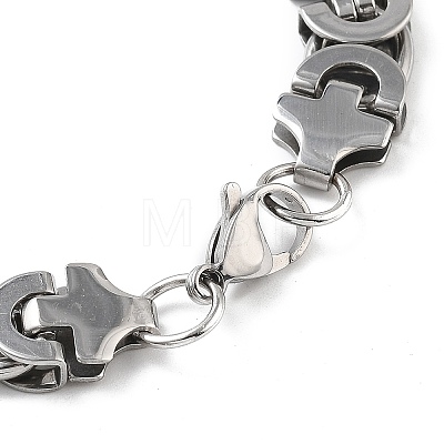 Anti-Tarnish 201 Stainless Steel Oval Link Chain Necklace & Bracelets Set SJEW-G083-08P-1