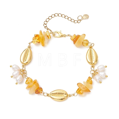 Natural Cultured Freshwater Pearl Beads Charm Bracelets BJEW-JB13767-02-1