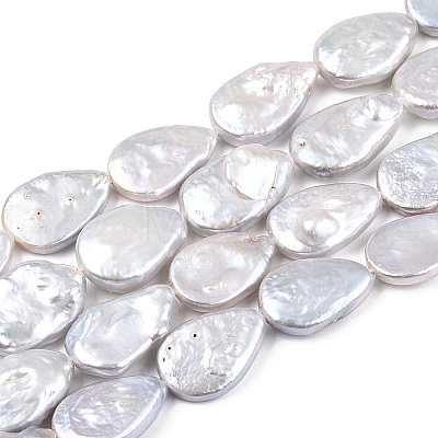 Baroque Natural Nucleated Pearl Keshi Pearl Beads Strands PEAR-S020-Z01-1