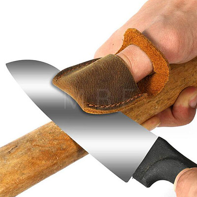 GOMAKERER 3Pcs 3 Colors Cowhide Thumb Protector for Woodwork Carving AJEW-GO0001-69-1