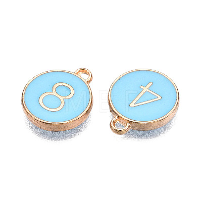 Light Gold Plated Alloy Enamel Charms ENAM-T010-05G-01-1