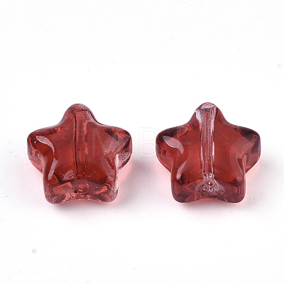 Transparent Spray Painted Glass Beads GLAA-N035-01-E01-1