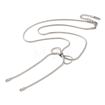 Non-Tarnish 304 Stainless Steel Snake Chain Necklaces NJEW-Q339-03P-1