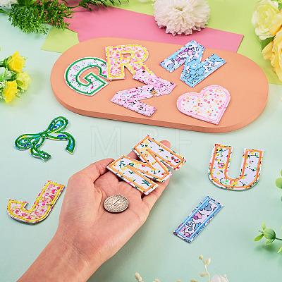 3 Bags Polyester Embroider Self-adhesion Thread Iron on/Sew On Patches PATC-TA0001-52-1
