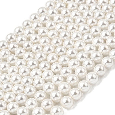 Electroplated Shell Pearl Beads Strands BSHE-K017-8mm-1