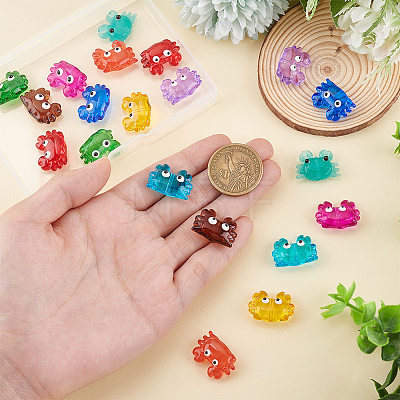 20Pcs 10 Colors Glass Enamel Beads LAMP-PA0001-44D-1