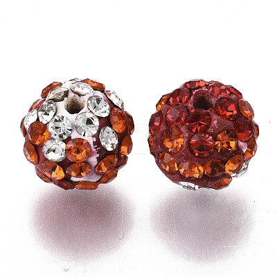 Two-Tone Color Handmade Polymer Clay Disco Ball Beads RB-R041-20-1