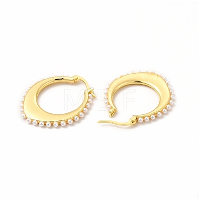 Oval Rack Plating Brass Hoop Earrings for Women EJEW-H091-18G-1