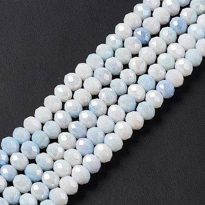 Faceted Electroplated Glass Beads Strands X-GLAA-C023-02A-1