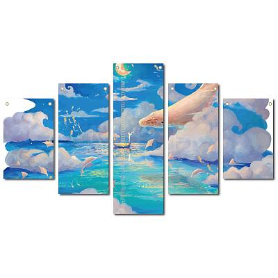 Printed Cloth Hanging Wall Decorations HJEW-WH0180-003-1