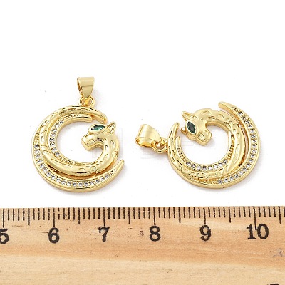 Brass Micro Pave Cubic Zirconia Pendants KK-Z098-01G-02-1