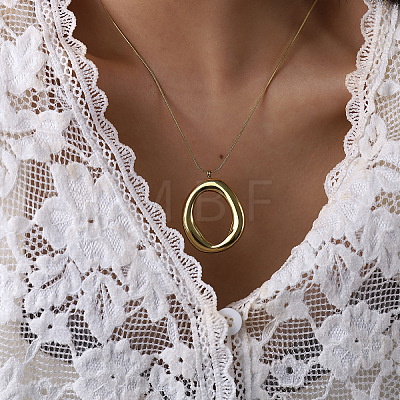 304 Stainless Steel Pendant Round Snake Chain Necklaces for Women WG6E1C5-01-1