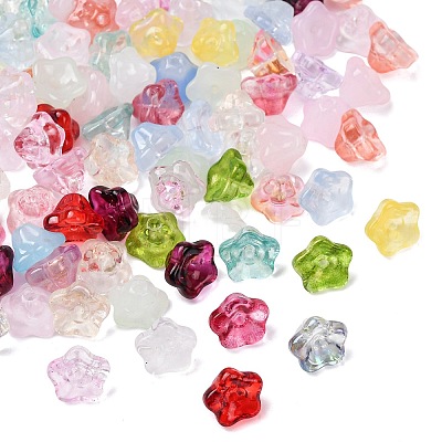 Baking Paint Transparent Glass Beads GLAA-T025-81C-1