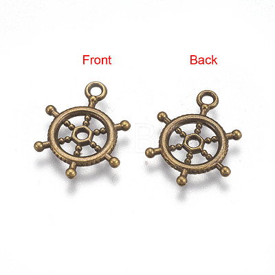 Tibetan Style Alloy Helm Pendants TIBEP-S257-AB-FF-1