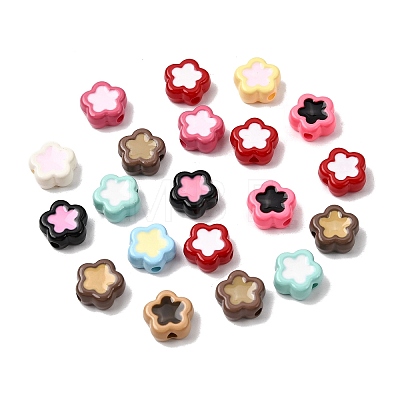 Baking Paint Opaque Acrylic Enamel Beads OACR-H060-02-1
