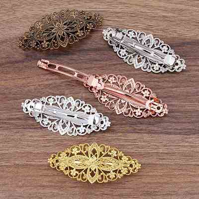 Brass Hair Barrettes OHAR-PW0001-199AB-1