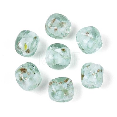 Handmade Gold Sand Lampwork Beads LAMP-T021-32C-1