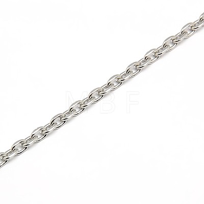 Fashionable 304 Stainless Steel Cable Chain Necklace Making STAS-A028-N082P-1