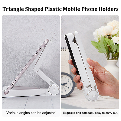 Triangle Shaped Plastic Mobile Phone Holders AJEW-WH0299-87A-1