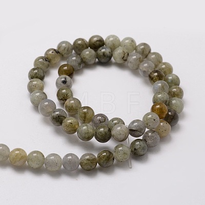 Natural Labradorite Round Beads Strands G-E329-8mm-48-1