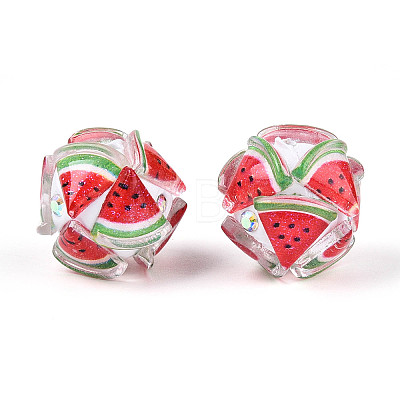 Fruit Round Resin Beads RESI-T059-03E-1