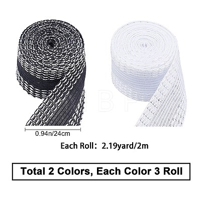 Gorgecraft 6 Rolls 2 Colors Polyester Ribbon OCOR-GF0001-37-1