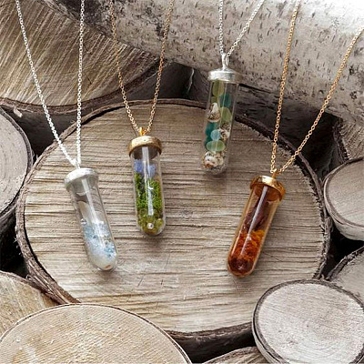 Craftdady DIY Wishing Bottle Pendant Making Kits DIY-CD0001-23-1