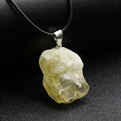 Natural Citrine Raw Rough Nuggets Pendant Necklace FS-WG50F2C-07-1