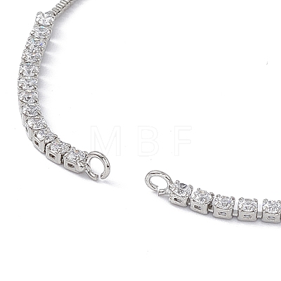 Brass Rhinestone Tennis Slider Bracelet Makings KK-E068-VD015-1-1