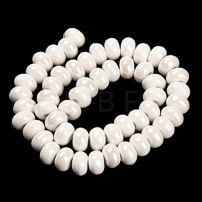 Porcelain Rondelle Beads PORC-Q001-01K-1