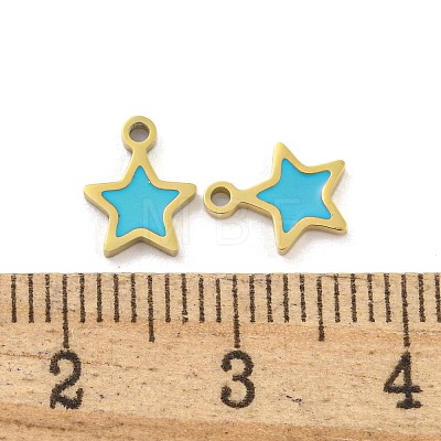 316 Surgical Stainless Steel Enamel Charms STAS-M073-41G-1