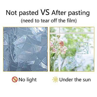 Waterproof PVC Colored Laser Stained Window Film Static Stickers DIY-WH0314-118-1