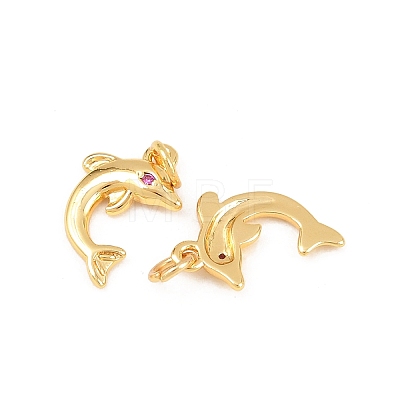 Brass Micro Pave Cubic Zirconia Charms KK-F927-13A-01G-1