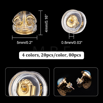 80Pcs 4 Colors Brass Ear Nuts FIND-CA0006-32-1