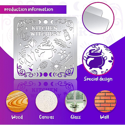 Stainless Steel Stencil Template DIY-WH0279-093-1