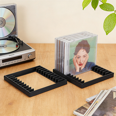 12 Grids Plastic CD Storage Racks AJEW-WH0880-38-1