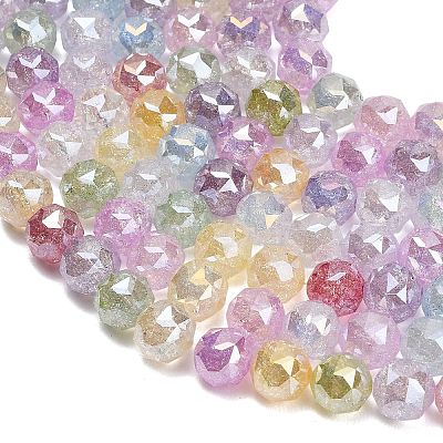 Transparent Crackle Glass Beads Strands GL-Z001-01-1