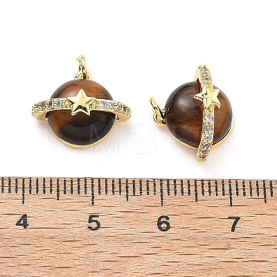 Natural Tiger Eye Pendants KK-B129-13G-01-1