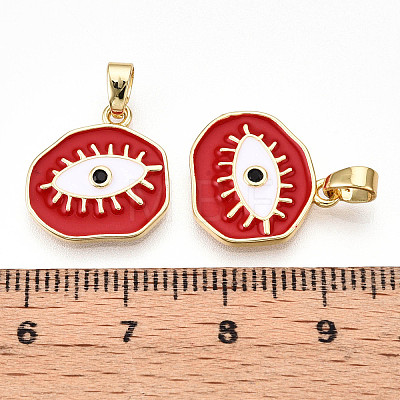 Brass Micro Pave Cubic Zirconia Pendants KK-T070-68C-1