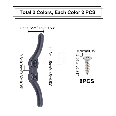 4Pcs 2 Colors Nylon Flagpole Cleat Hook AJEW-PH0001-91-1