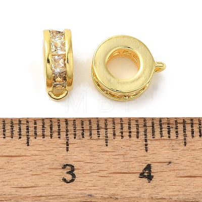 Column Brass Micro Pave Cubic Zirconia Tube Bails KK-C072-05C-G-1