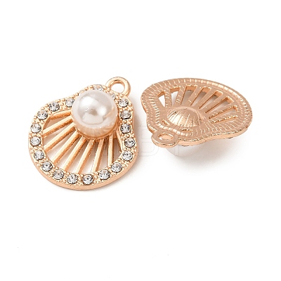 Alloy & ABS Imitation Pearl & Rhinestone Pendants FIND-K030-18A-G-1