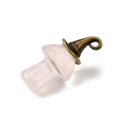 Natural Rose Quartz Mushroom Pendants G-D311-02AB-05-1