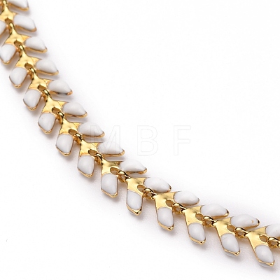 Brass Enamel Cobs Chain Necklaces NJEW-JN03206-1