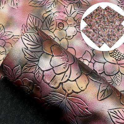 Flower Pattern Imitation Leather Fabrics PW-WGB593C-10-1