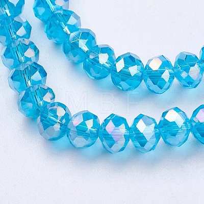 Electroplate Glass Beads Strands X-GR6MMY-68AB-1