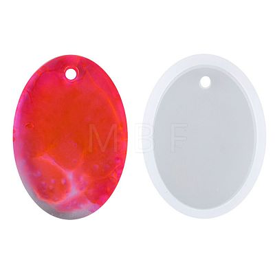 Oval Shape DIY Silicone Pendant Molds LS-AJEW-P038-01-1