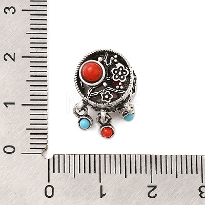 Tibetan Style Alloy Resin European Beads FIND-Z063-19AS-1-1