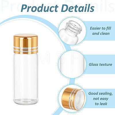   20Pcs Glass Empty Refillable Bottle AJEW-PH0011-43-1